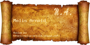 Melis Arnold névjegykártya